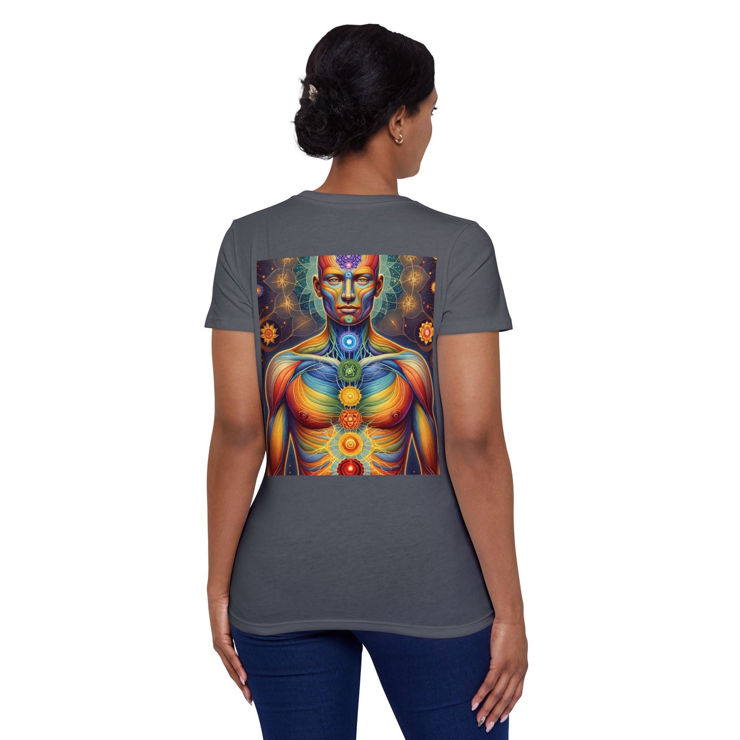 Women’s Organic Chakra Art T-Shirt - Vibrant Spiritual Design