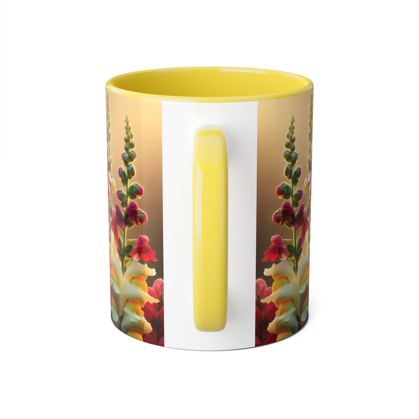 Snapdragon Floral Accent Mug – 11oz Ceramic Coffee Cup for Garden Lovers