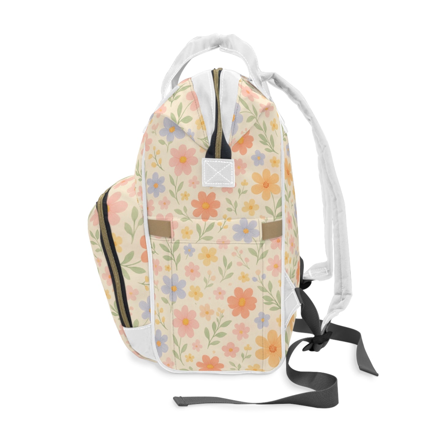 Diaper Backpack, Flower Power Design, Baby Bag, Mom Backpack, Travel Organizer, Floral Print Diaper Bag, Nursery Bag
