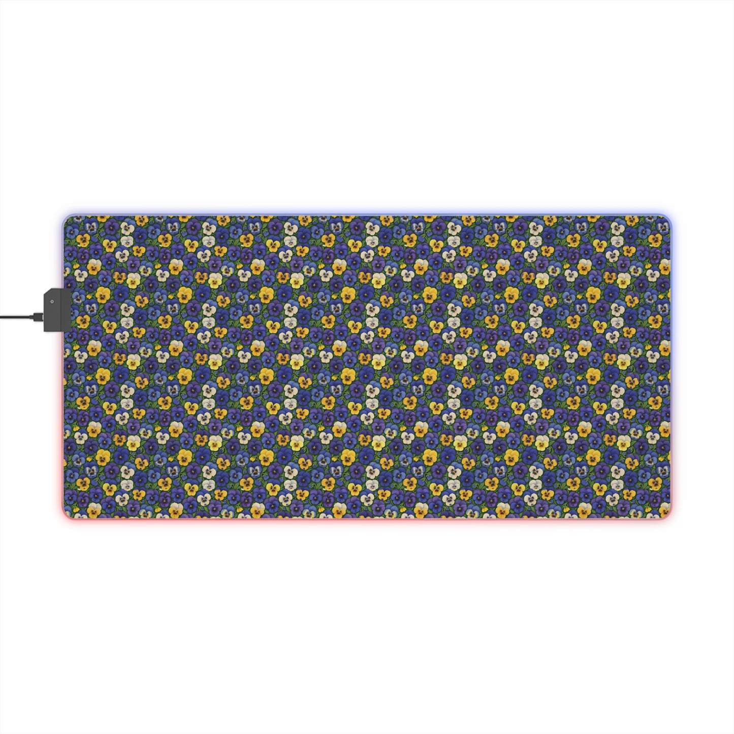 LED Gaming Mouse Pad - Vibrant Pansy Design
