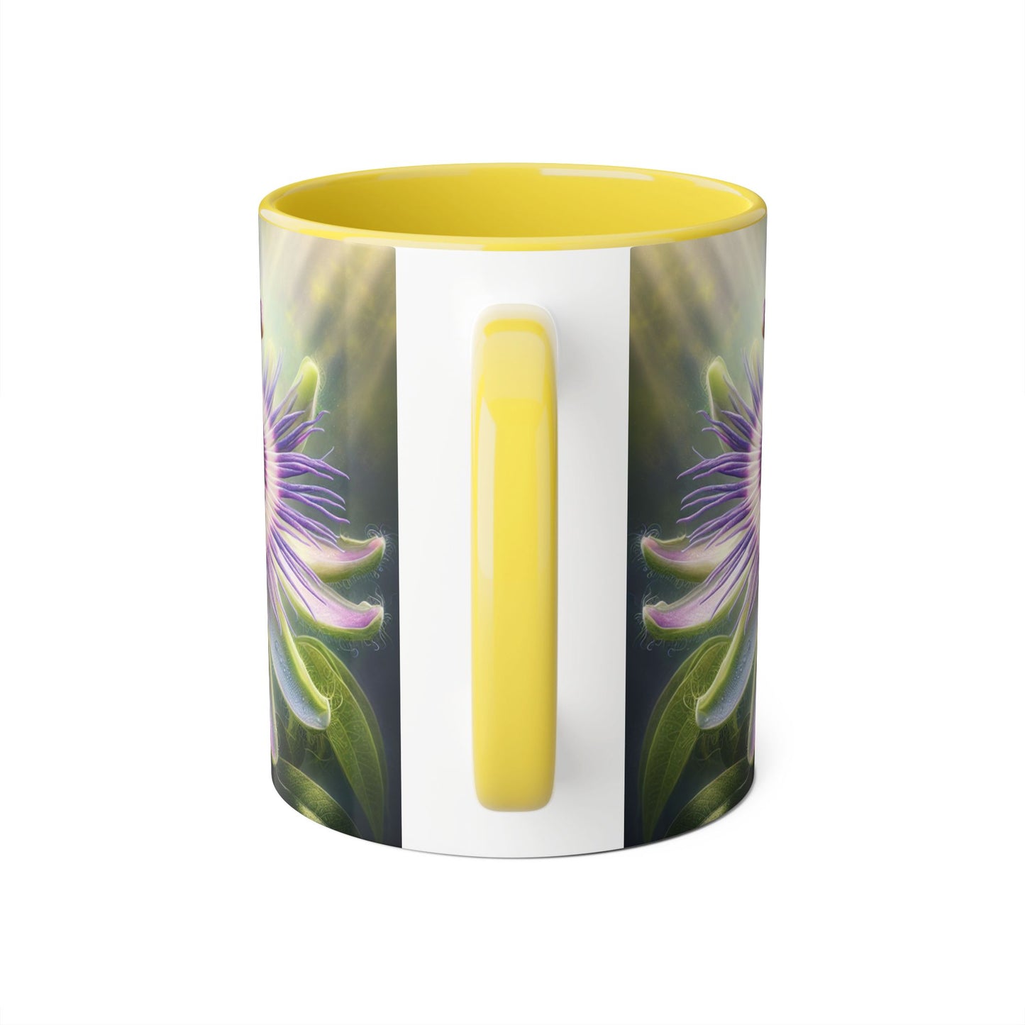 Passionflower Accent Mug, Floral Coffee Cup, Botanical Tea Mug, Nature Lover Gift, Mother's Day Gift, Gardening Mug