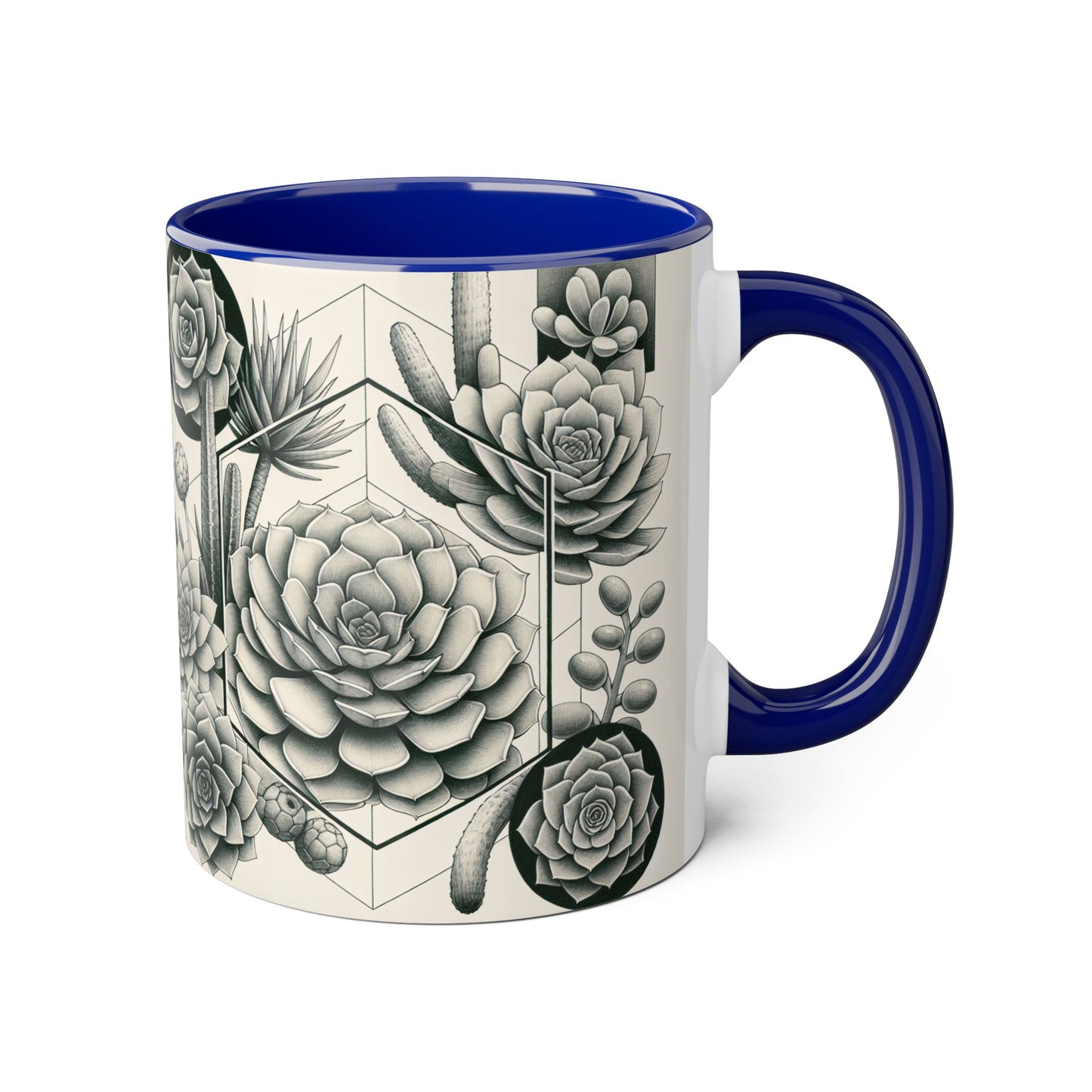 Succulent Illustration Accent Mug - 11oz - Perfect Gift for Plant Lovers