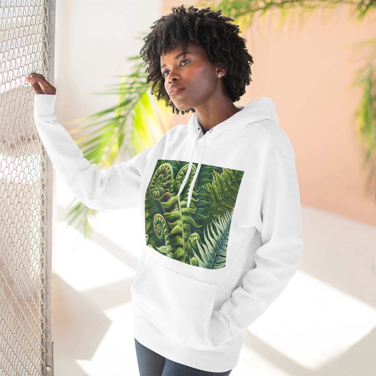 Nature-Inspired Three-Panel Fleece Hoodie for Outdoor Enthusiasts