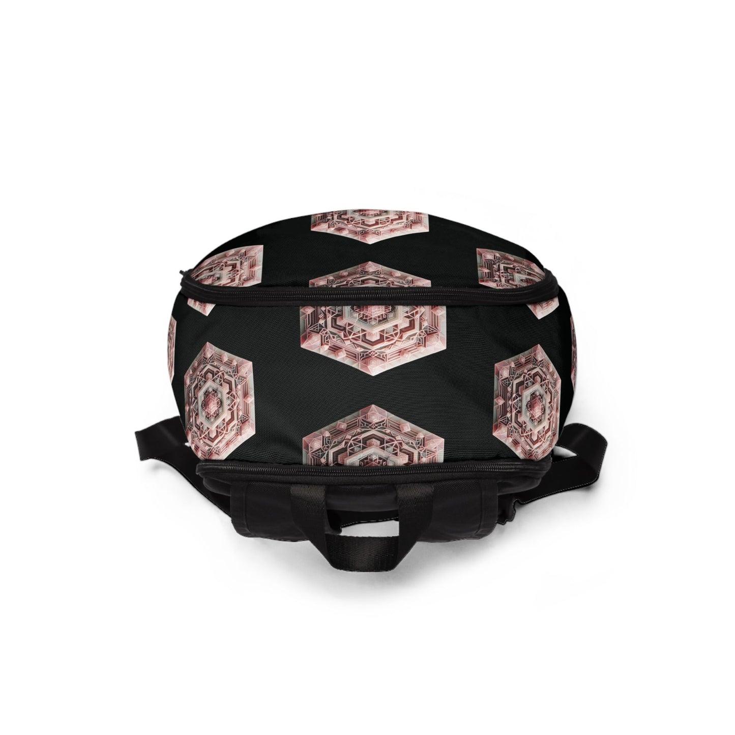 Fabric Backpack Rose Quartz Geometric Design