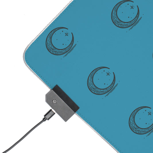 LED Gaming Mouse Pad - Minimalist Moon Design