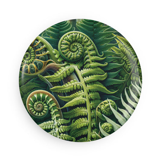 Nature-Inspired Button Magnet Set - 1 & 10 Pcs - Fern Design