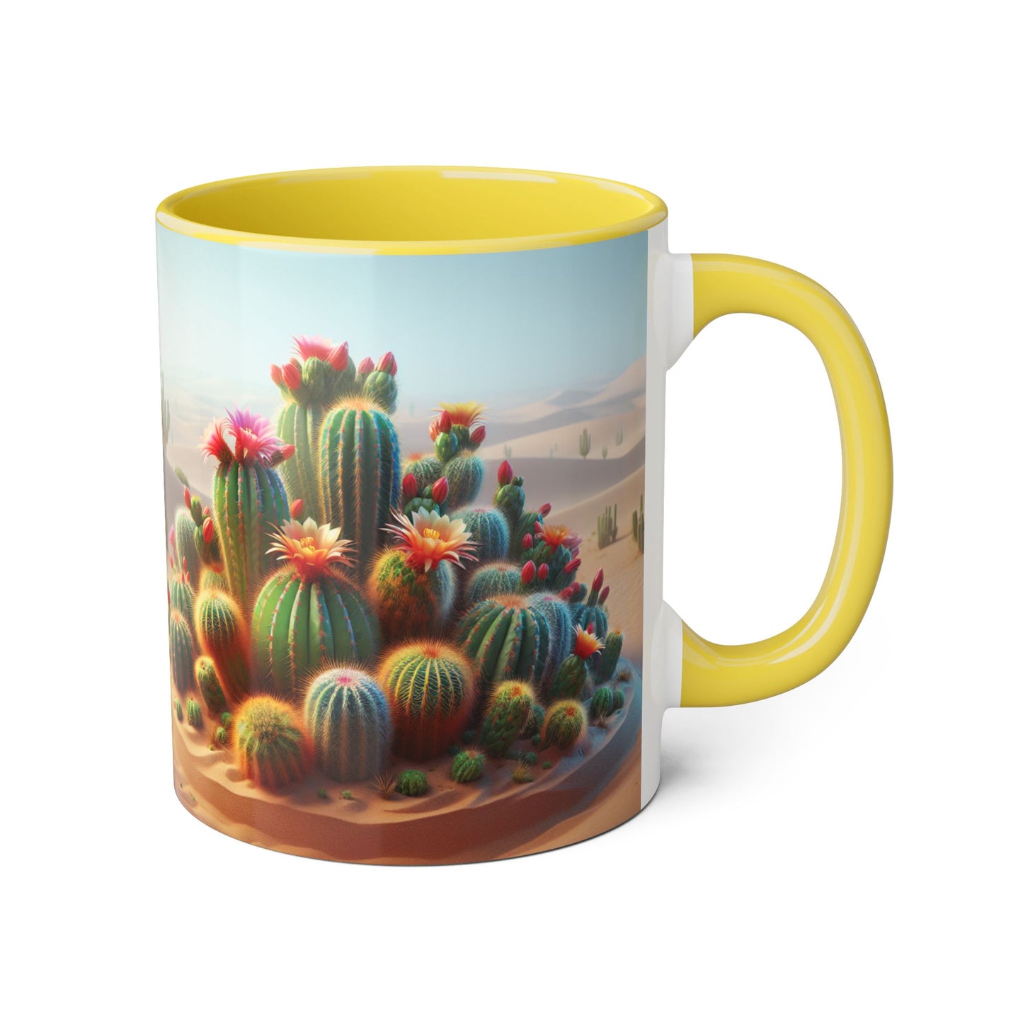 Cactus Accent Mug, Desert Succulent Coffee Cup, Southwest Plant Tea Mug, Botanical Kitchen Decor, Boho Office Gift, Nature Lover Present