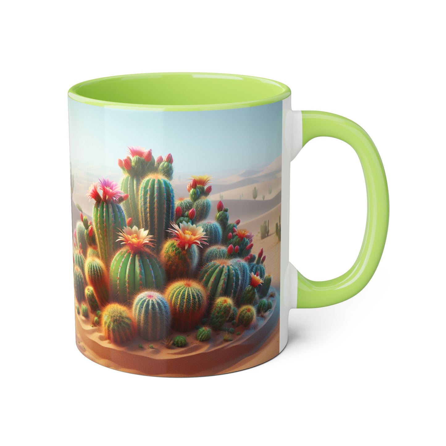 Cactus Accent Mug, Desert Succulent Coffee Cup, Southwest Plant Tea Mug, Botanical Kitchen Decor, Boho Office Gift, Nature Lover Present