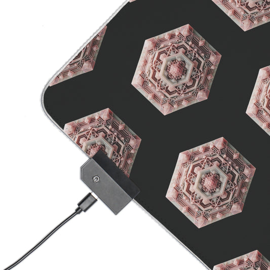 LED Gaming Mouse Pad - Geometric Rose Quartz Design