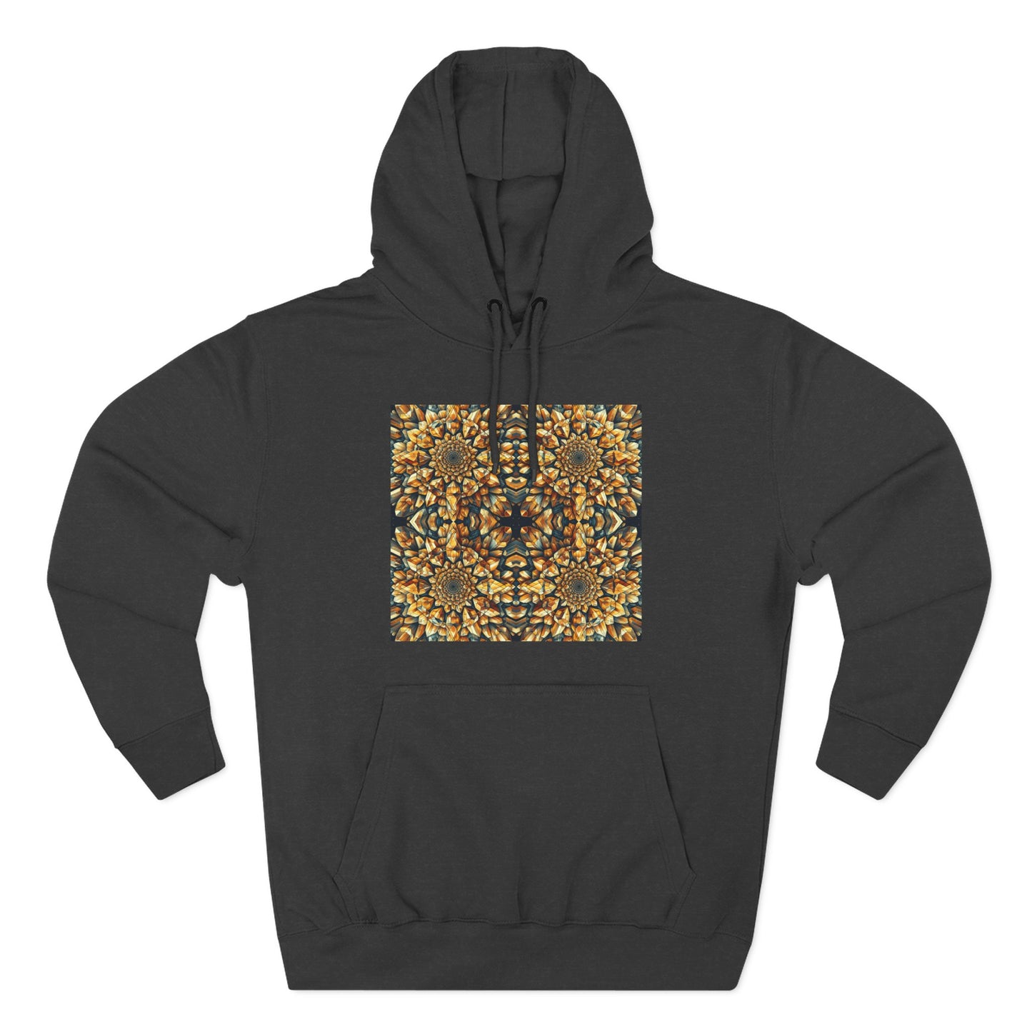 Fleece Hoodie - Citrine Geometric Design