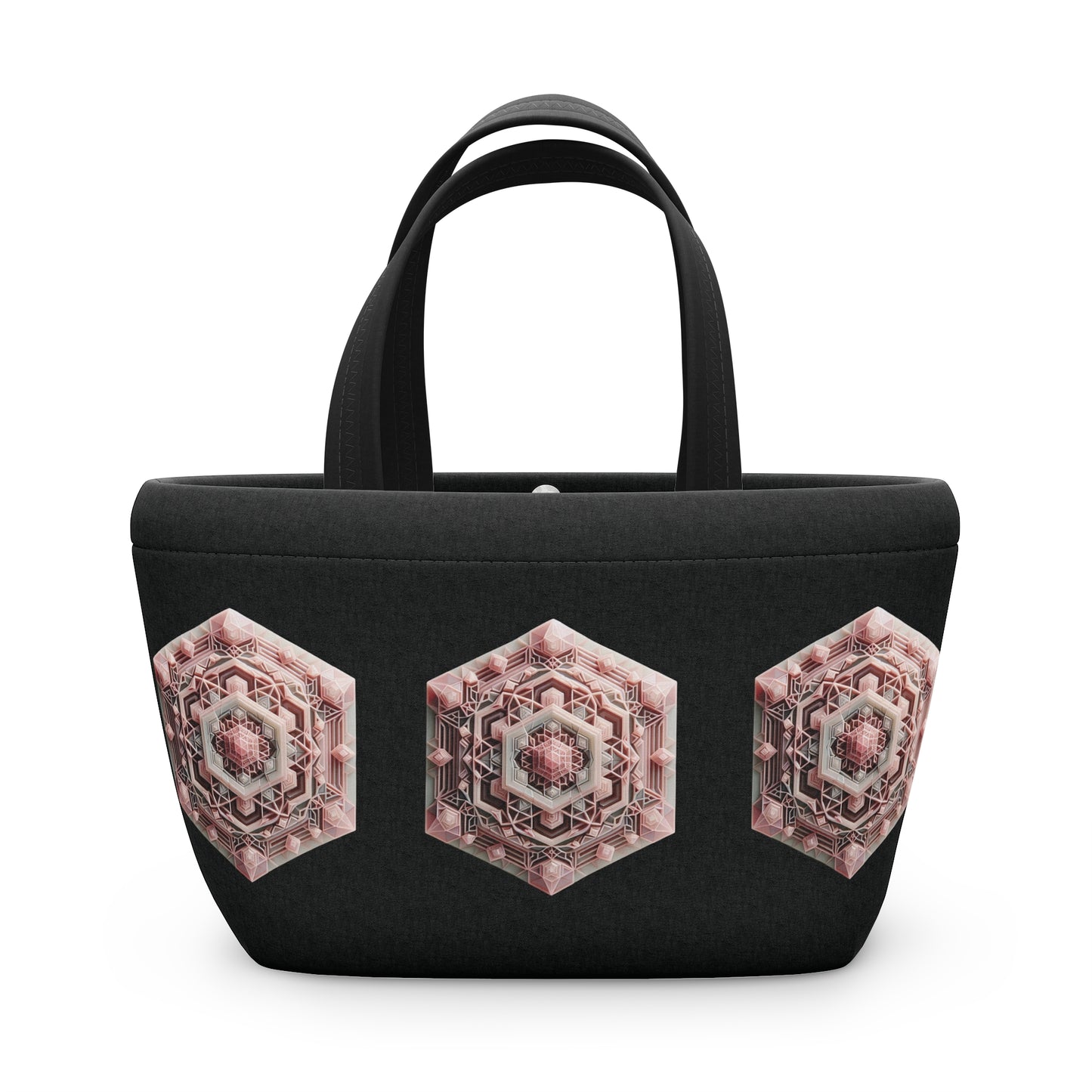 Geometric Rose Quartz Lunch Bag - Insulated Tote, Pink Lunch Sack, Lunch Container, Lunch Tote Bag for Work, School Lunch Bag