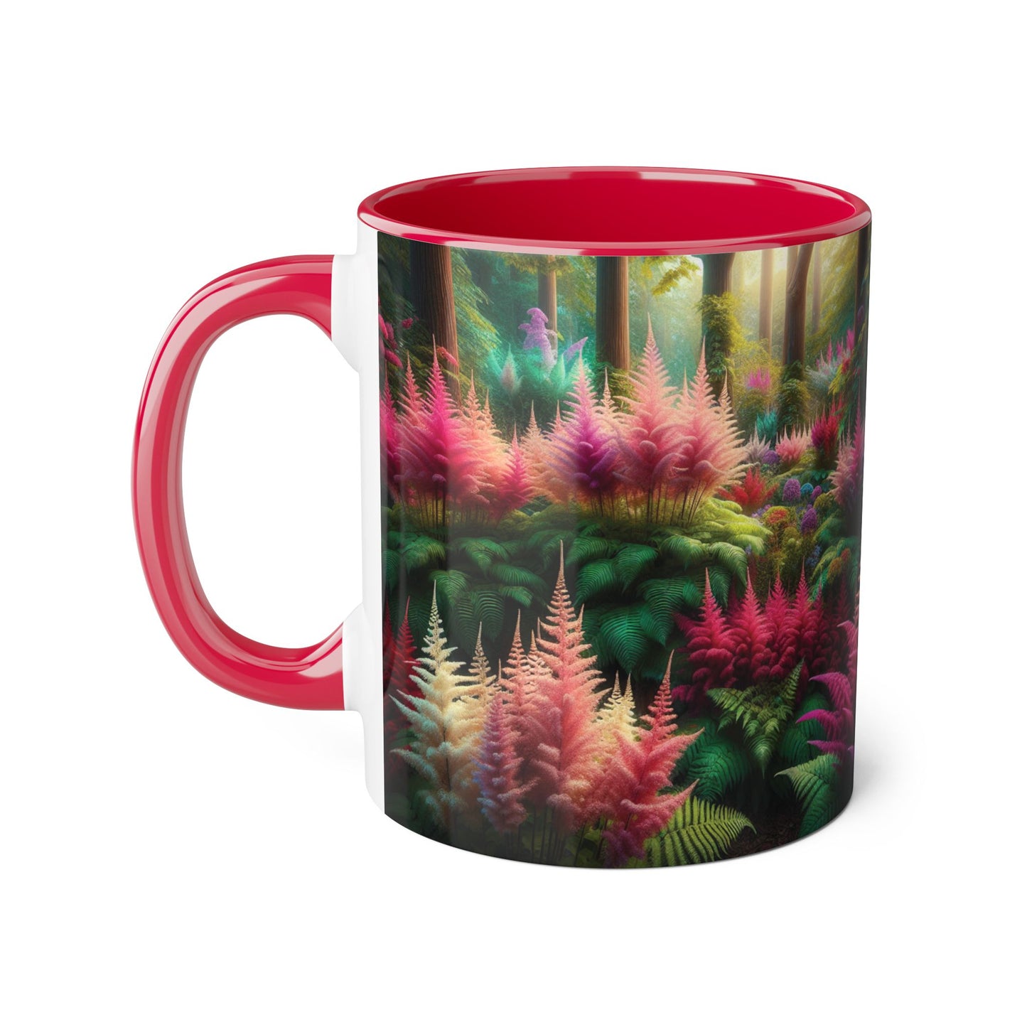 Astilbe Blooms Accent Mug, Floral Tea Cup, Coffee Mug, Gift for Gardeners, Botanical Kitchen Decor, Nature Lover Ceramic Mug, Plant Lady