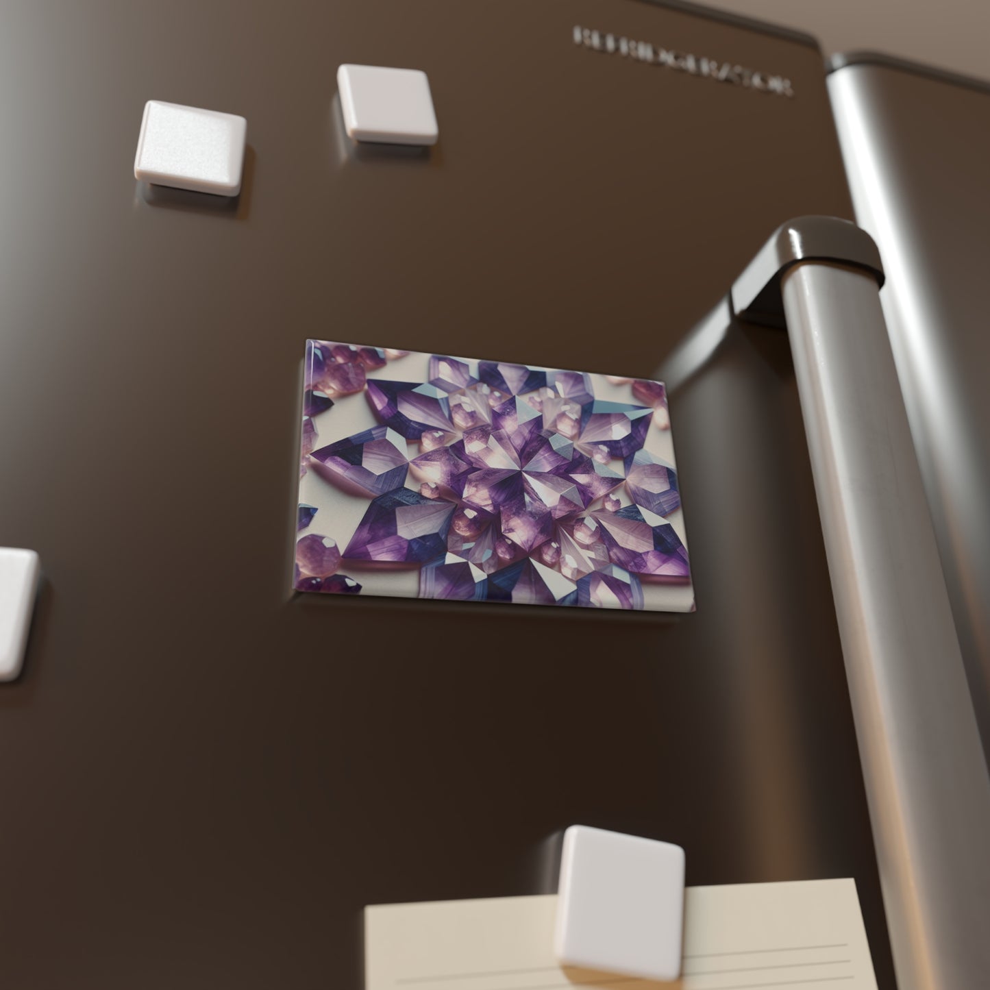 Button Magnet - Amethyst Crystal