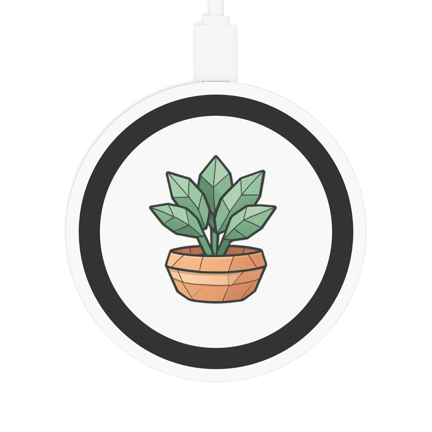 Wireless Charging Pad: Tropical Plant Design