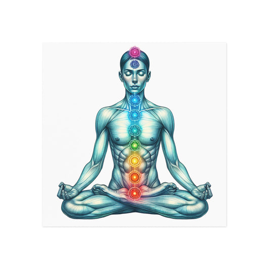 Meditation Square Magnet - Zen Vibe, Mindfulness Gift, Relaxation Decor, Yoga Lover Present, Spiritual Fridge Magnet