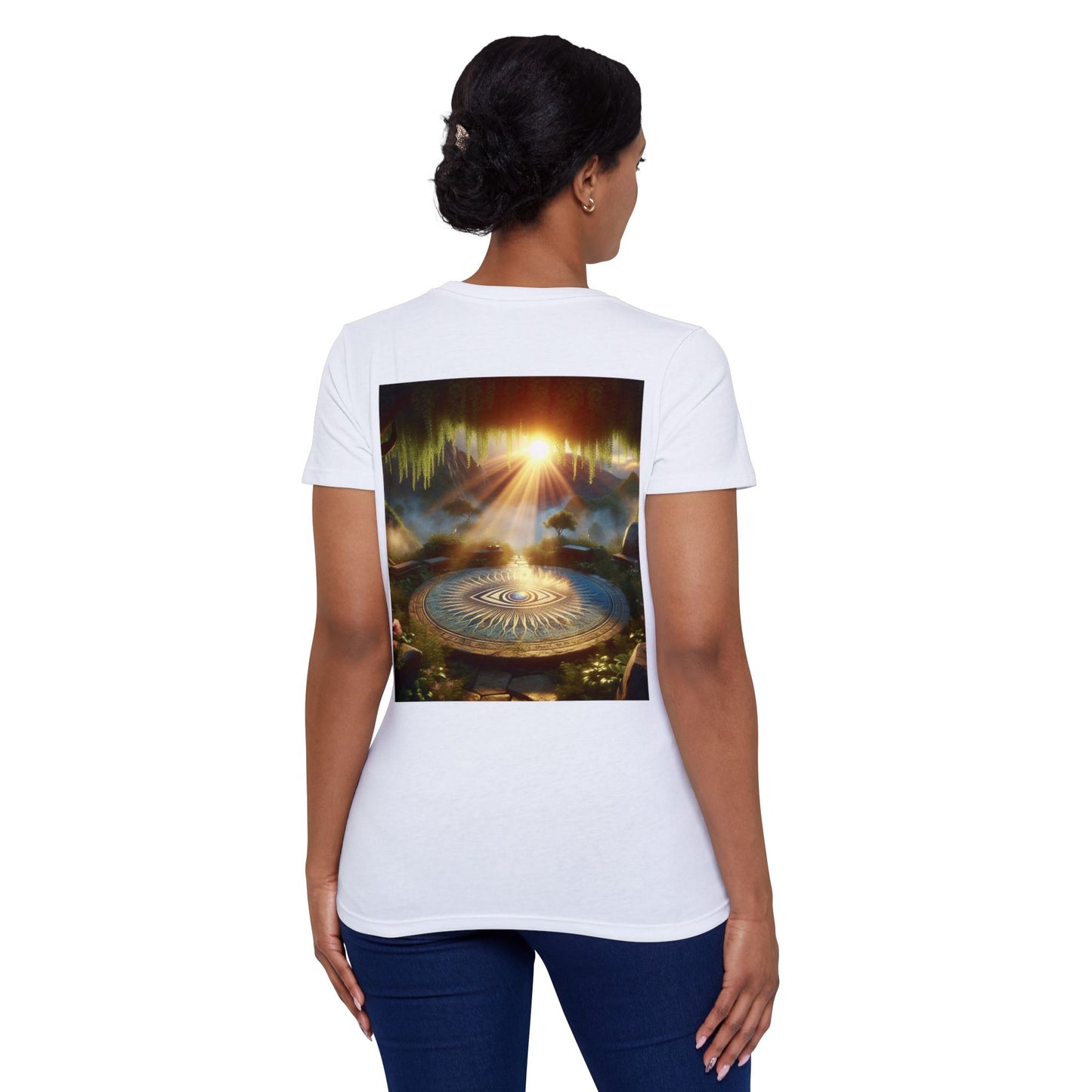 Women’s Organic Short Sleeve T-Shirt with Mystic Sunrise Design
