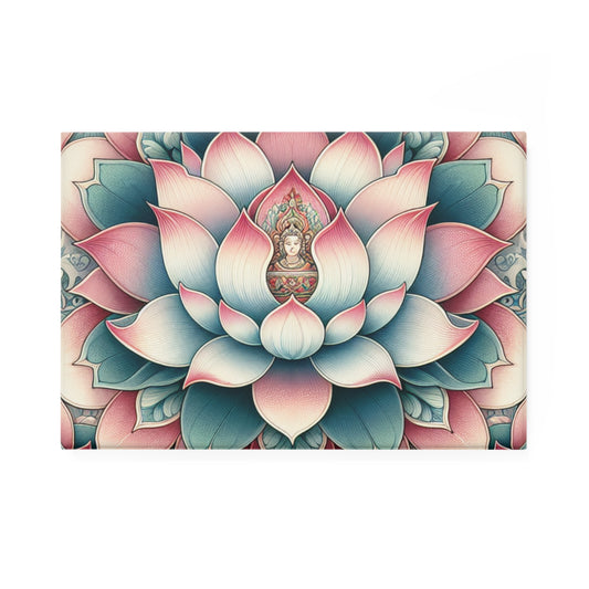 Lotus Flower Button Magnet, Rectangle (1 & 10 pcs) - Zen Floral Fridge Magnets, Meditation Kitchen Decor, Yoga Locker Decoration,