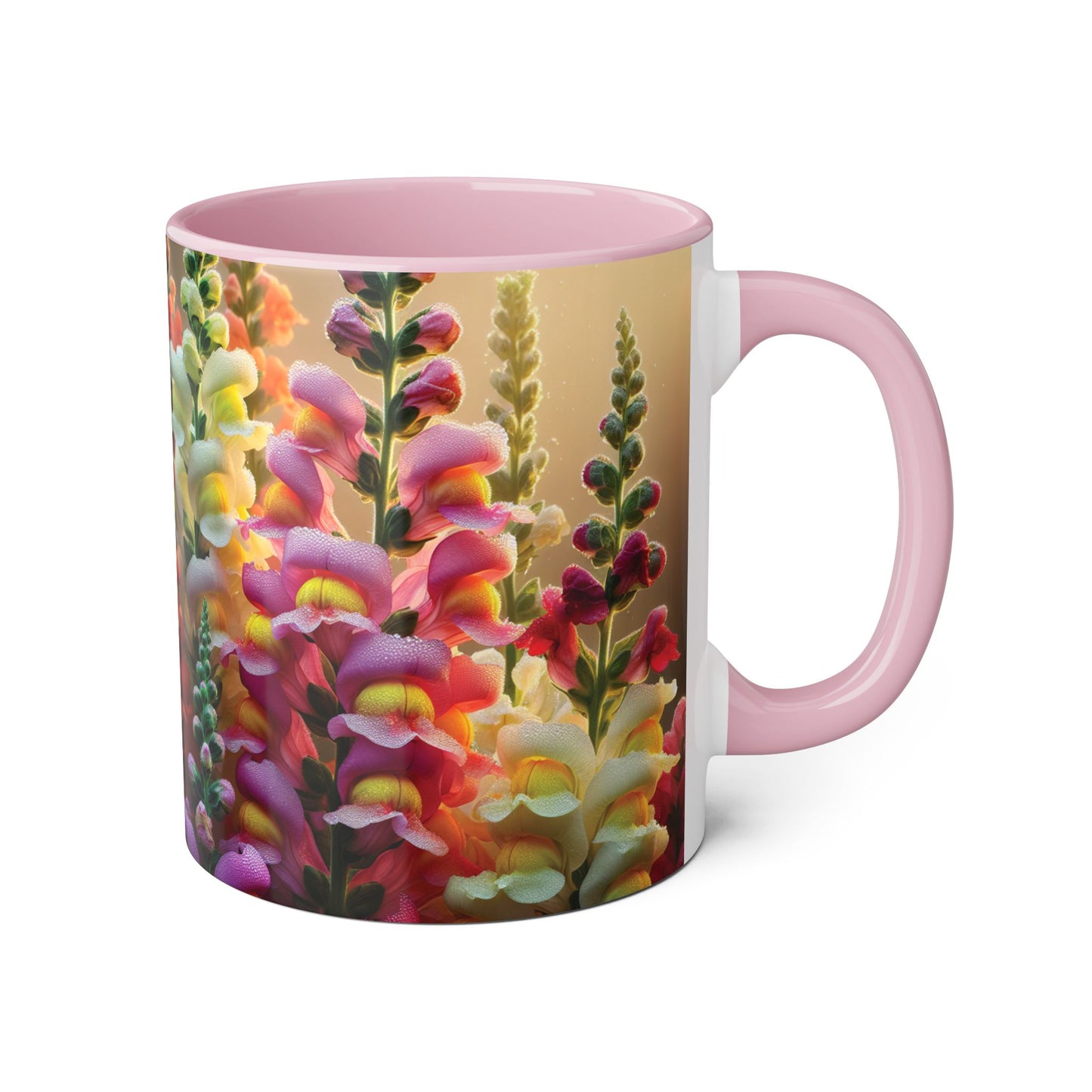 Snapdragon Floral Accent Mug – 11oz Ceramic Coffee Cup for Garden Lovers