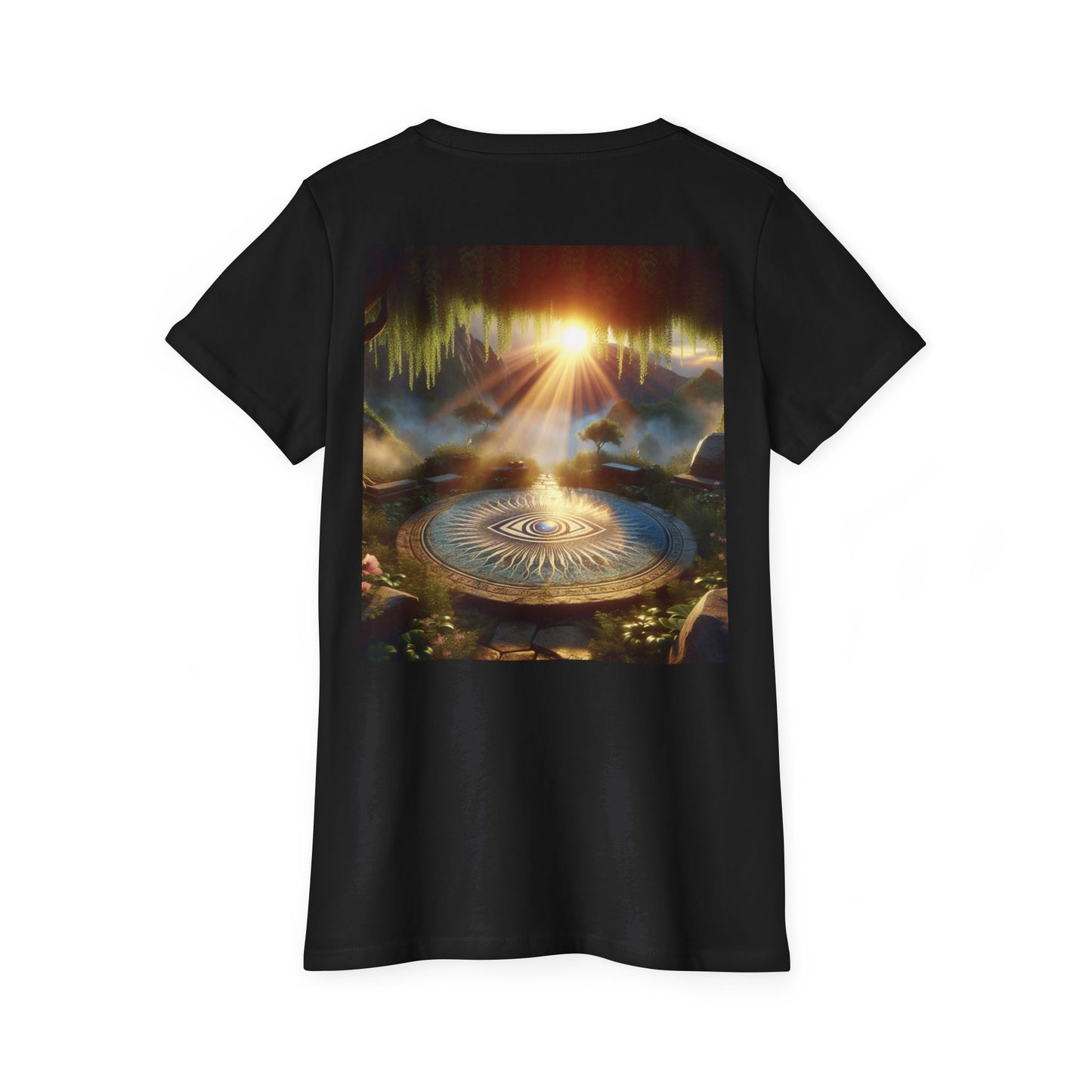 Women’s Organic Short Sleeve T-Shirt with Mystic Sunrise Design
