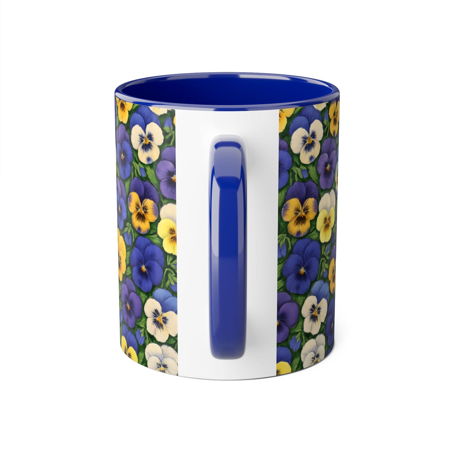 Pansy Pattern Accent Mug, Floral Coffee Cup, Tea Mug, Flower Design, Gardener Gift, Spring Decor, Mother's Day Present