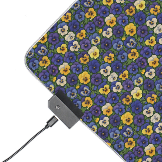 LED Gaming Mouse Pad - Vibrant Pansy Design