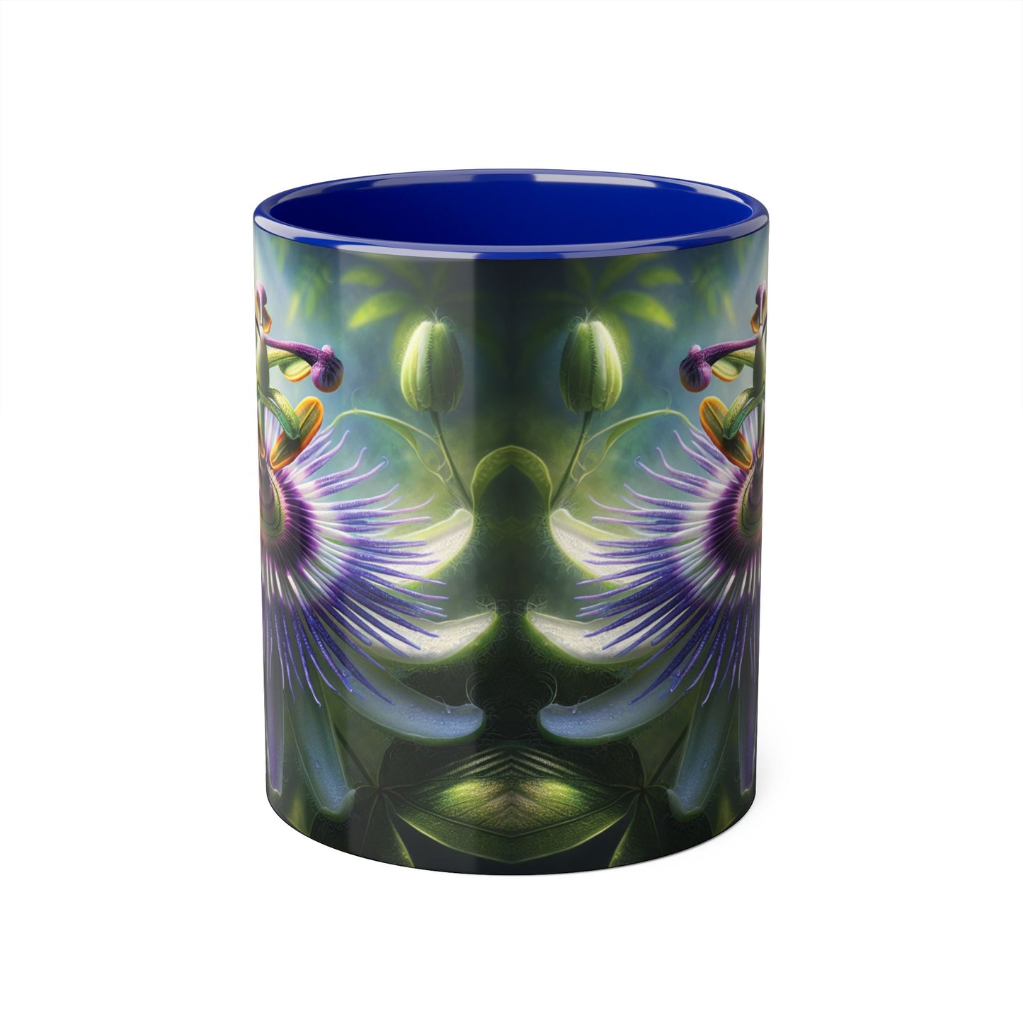 Passionflower Accent Mug, Floral Coffee Cup, Botanical Tea Mug, Nature Lover Gift, Mother's Day Gift, Gardening Mug