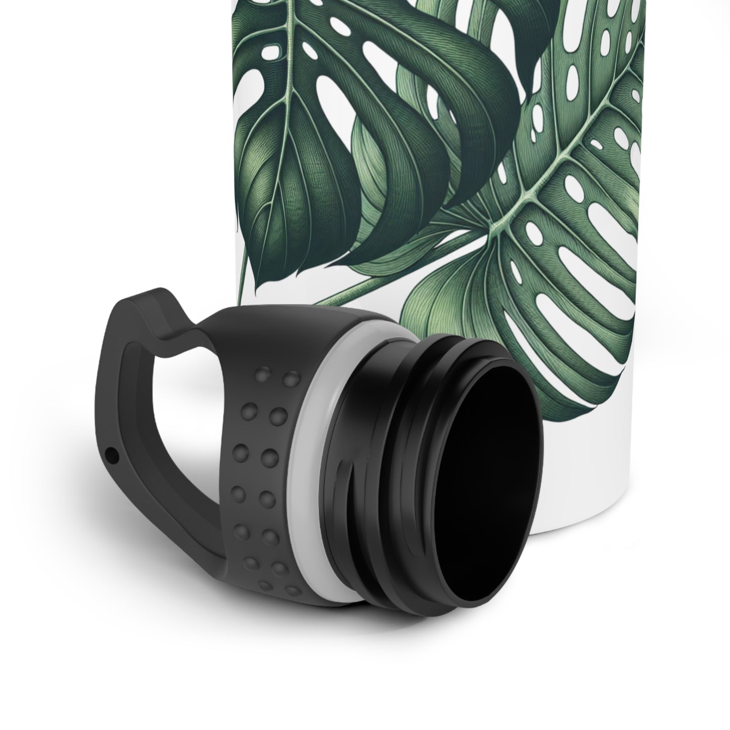Tropical Leaf Stainless Steel Water Bottle, Sports Bottle, Travel Bottle, Hydration