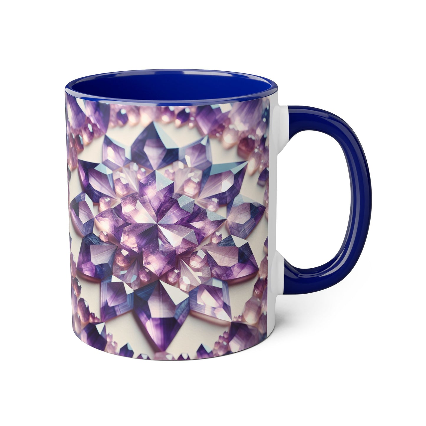 Elegant Purple Crystal Accent Mug, Unique Gift for Gem Lovers, Decorative Coffee Cup, Birthday Present, Home Office Decor