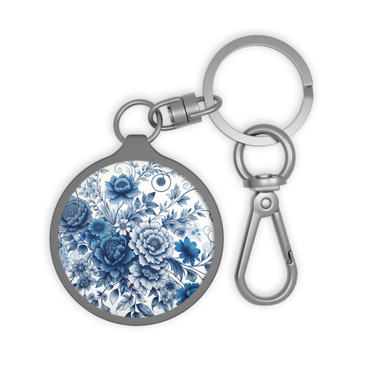 Keyring Tag - Blue Floral