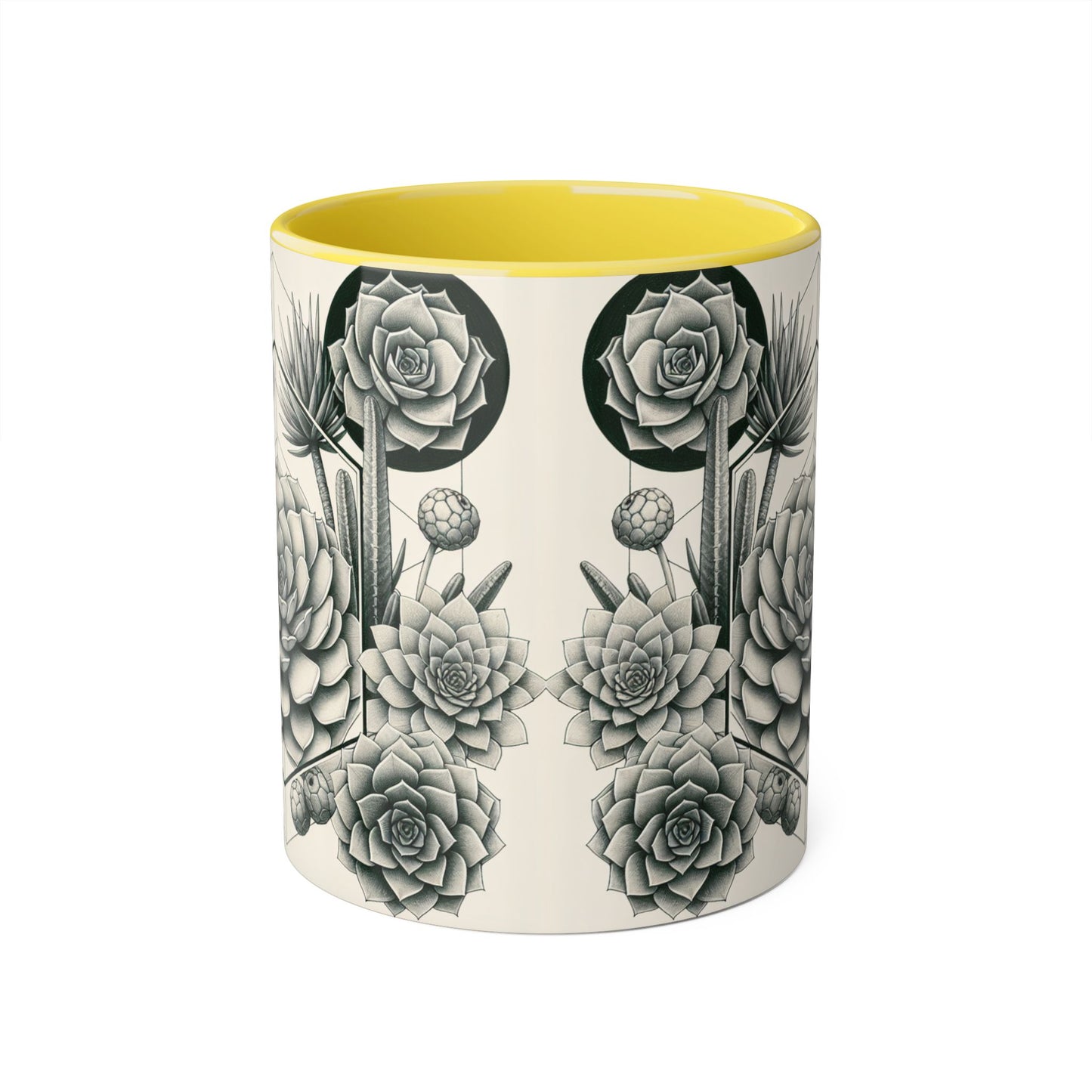 Succulent Illustration Accent Mug - 11oz - Perfect Gift for Plant Lovers