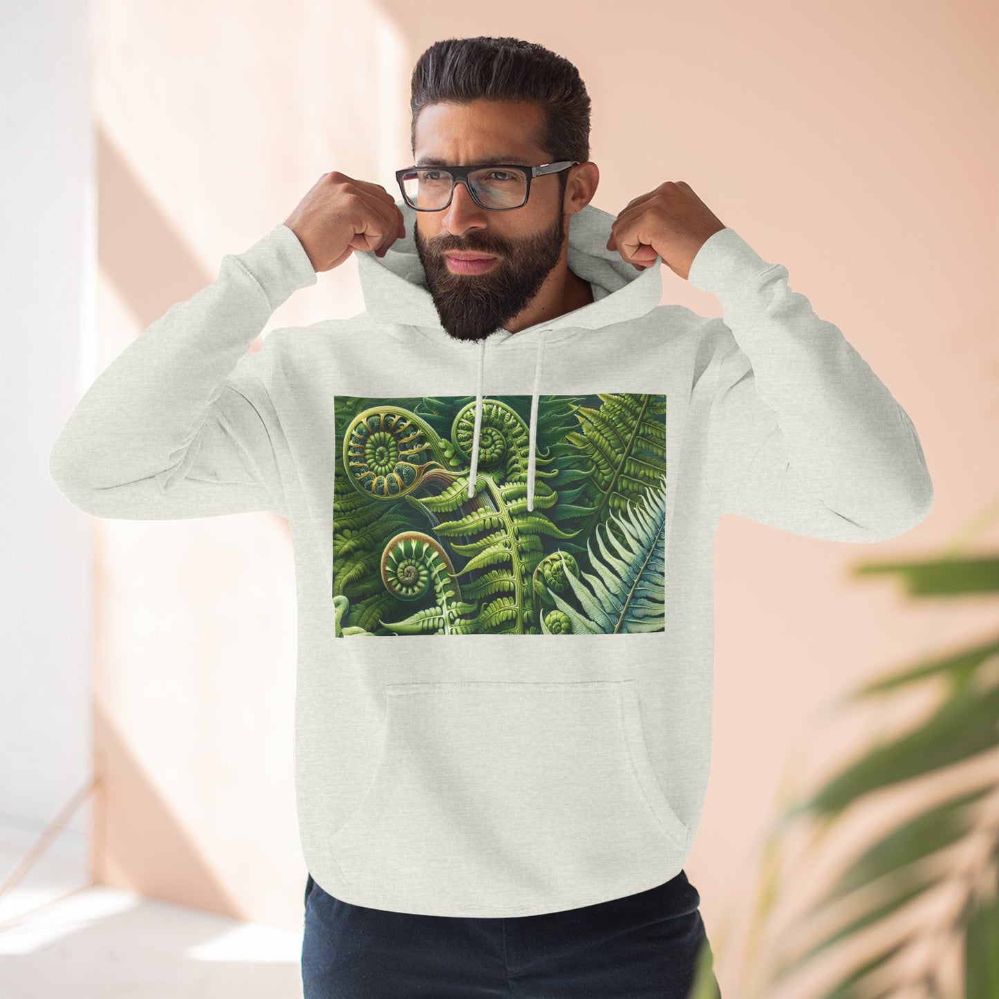 Nature-Inspired Three-Panel Fleece Hoodie for Outdoor Enthusiasts