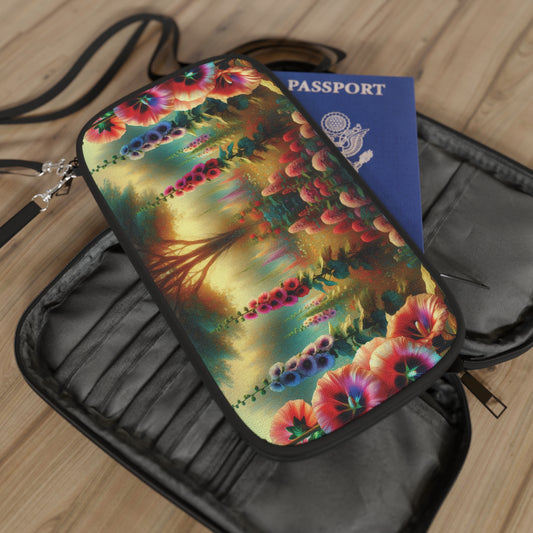 Passport Wallet - Hollyhocks Floral Design