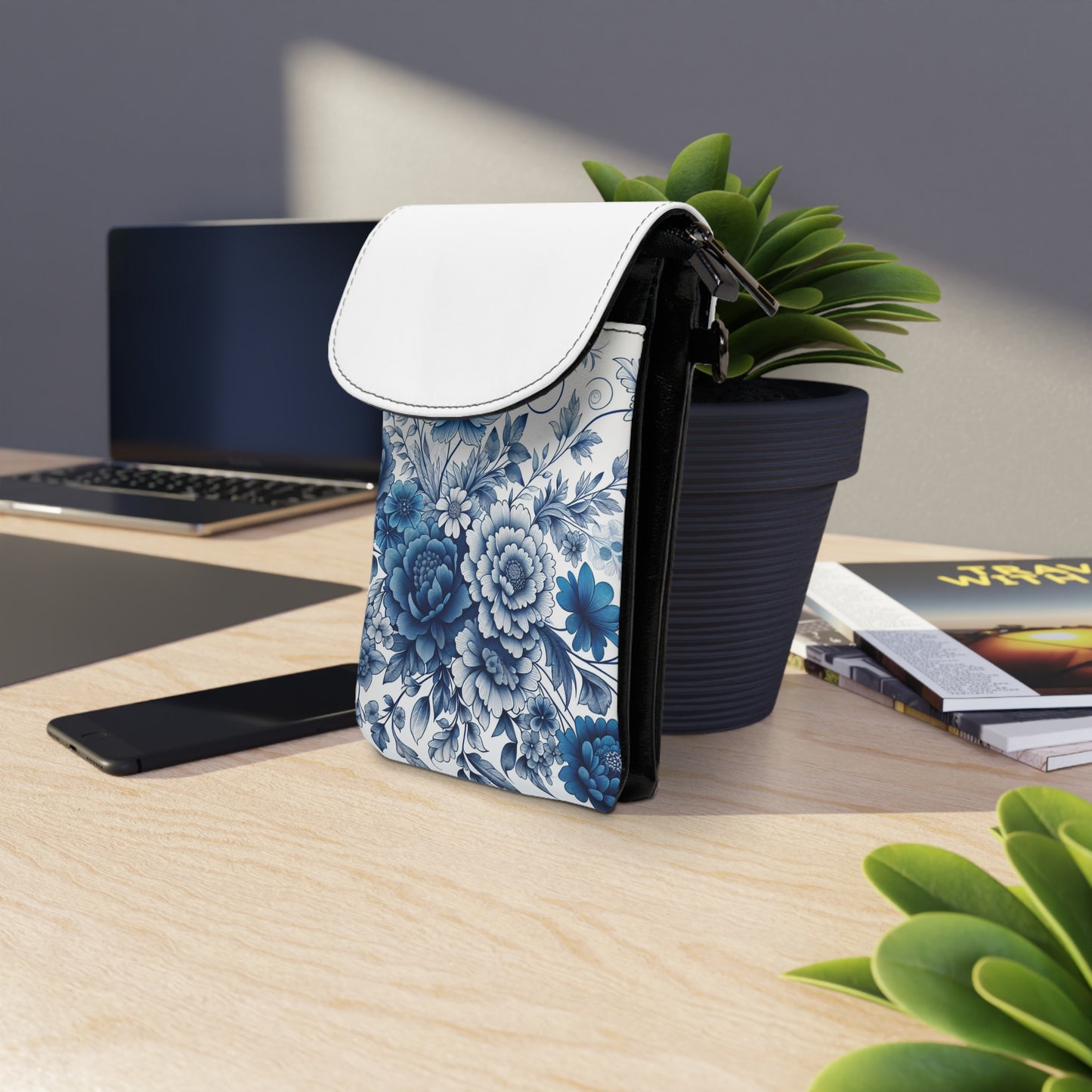 Phone Wallet - Blue Floral