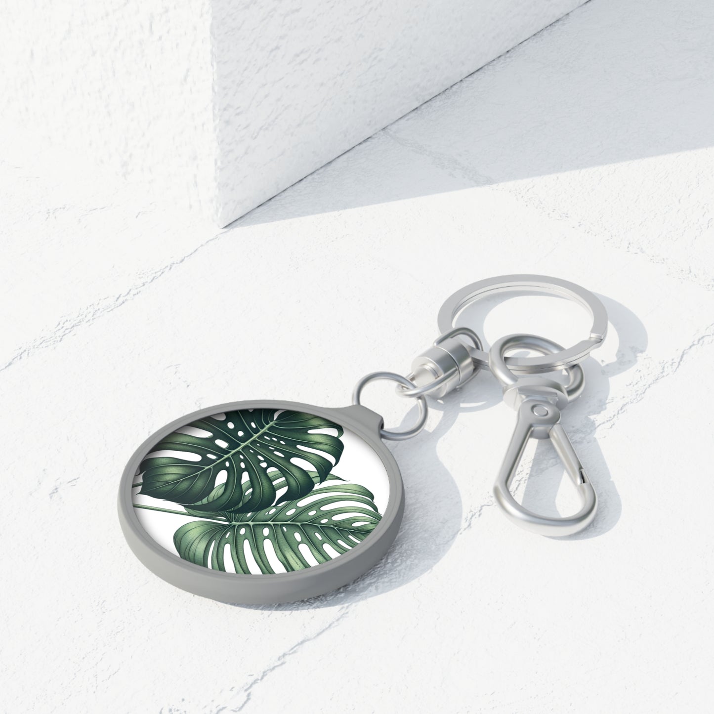 Tropical Monstera Keyring Tag, Personalized Gift for Plant Lovers, Cute Bag Charm, Housewarming Favor, Nature-Inspired Keychain