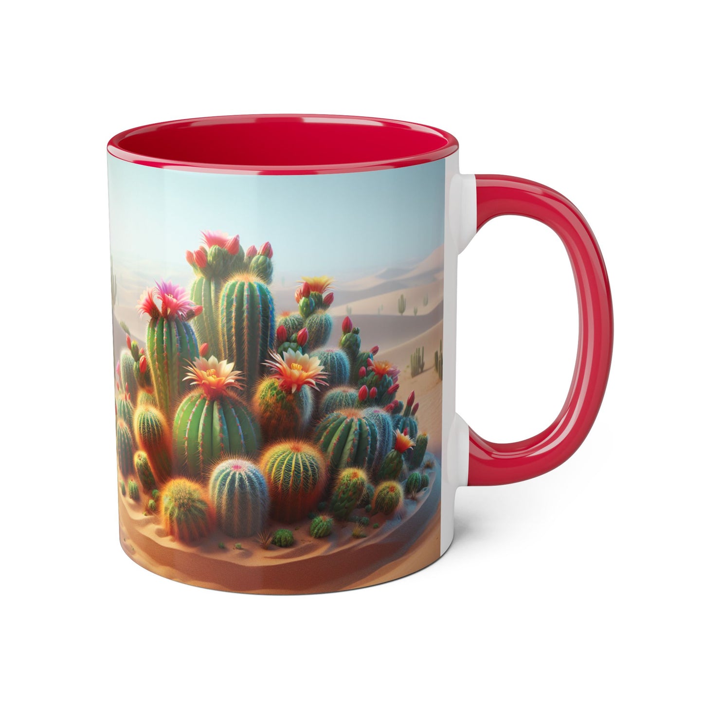 Cactus Accent Mug, Desert Succulent Coffee Cup, Southwest Plant Tea Mug, Botanical Kitchen Decor, Boho Office Gift, Nature Lover Present