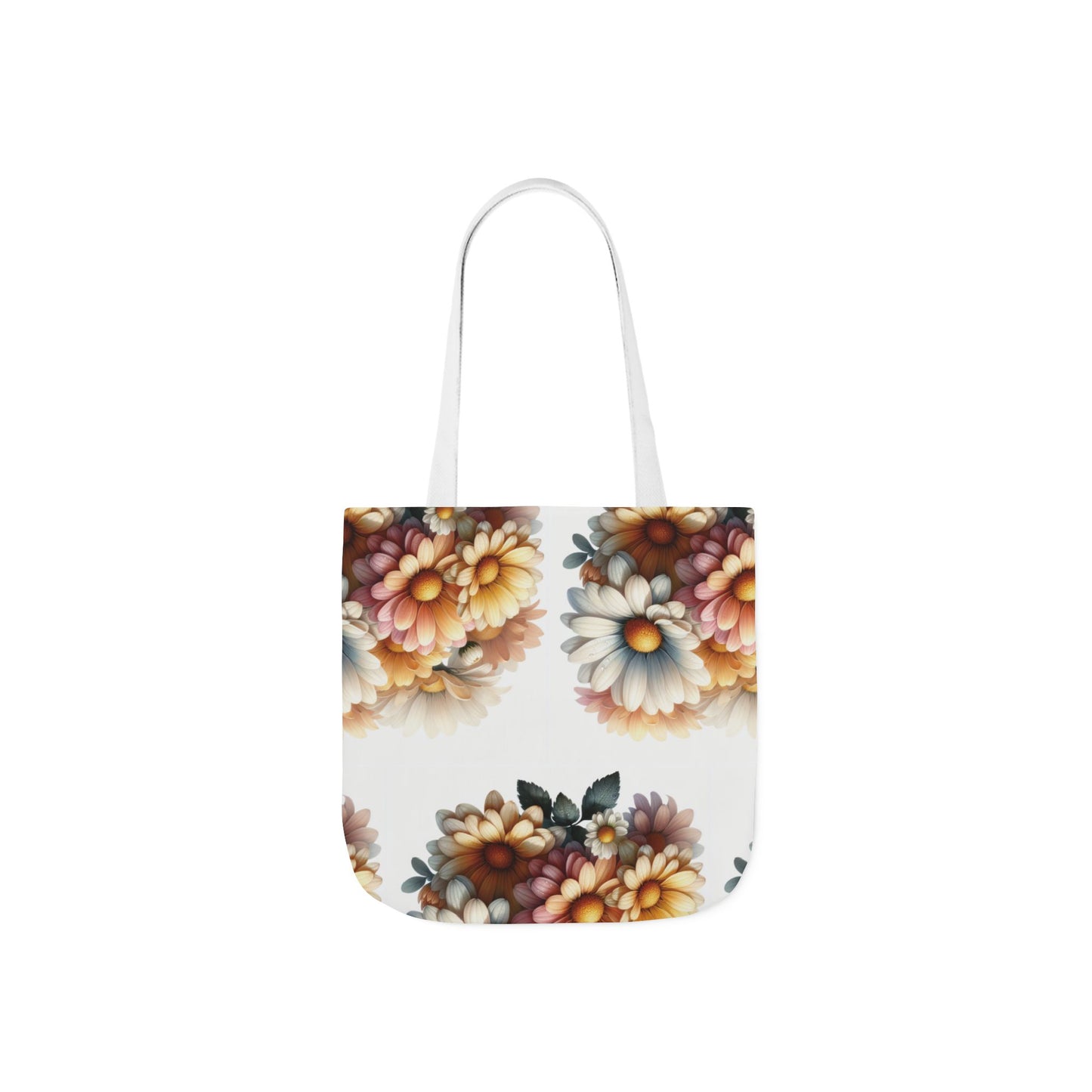 Floral Canvas Tote Bag with 5-Color Straps - Stylish