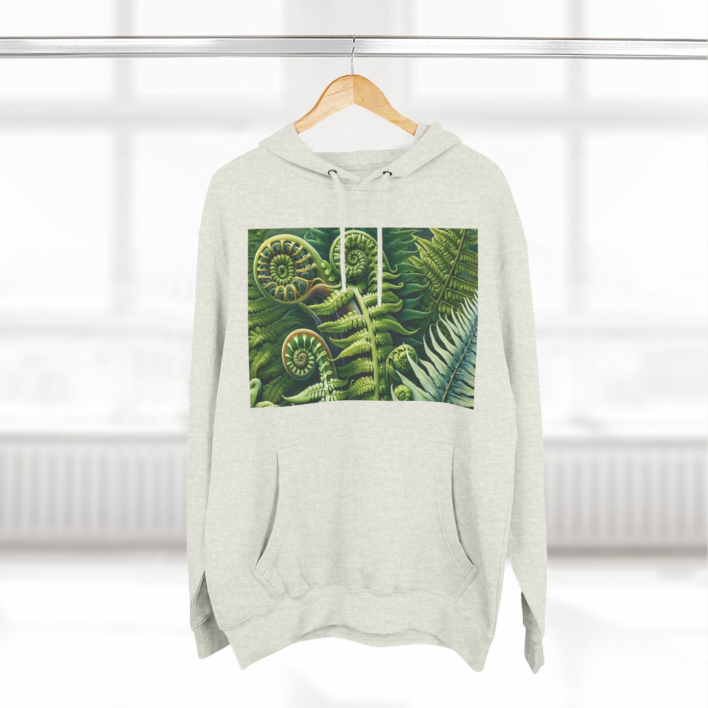Nature-Inspired Three-Panel Fleece Hoodie for Outdoor Enthusiasts