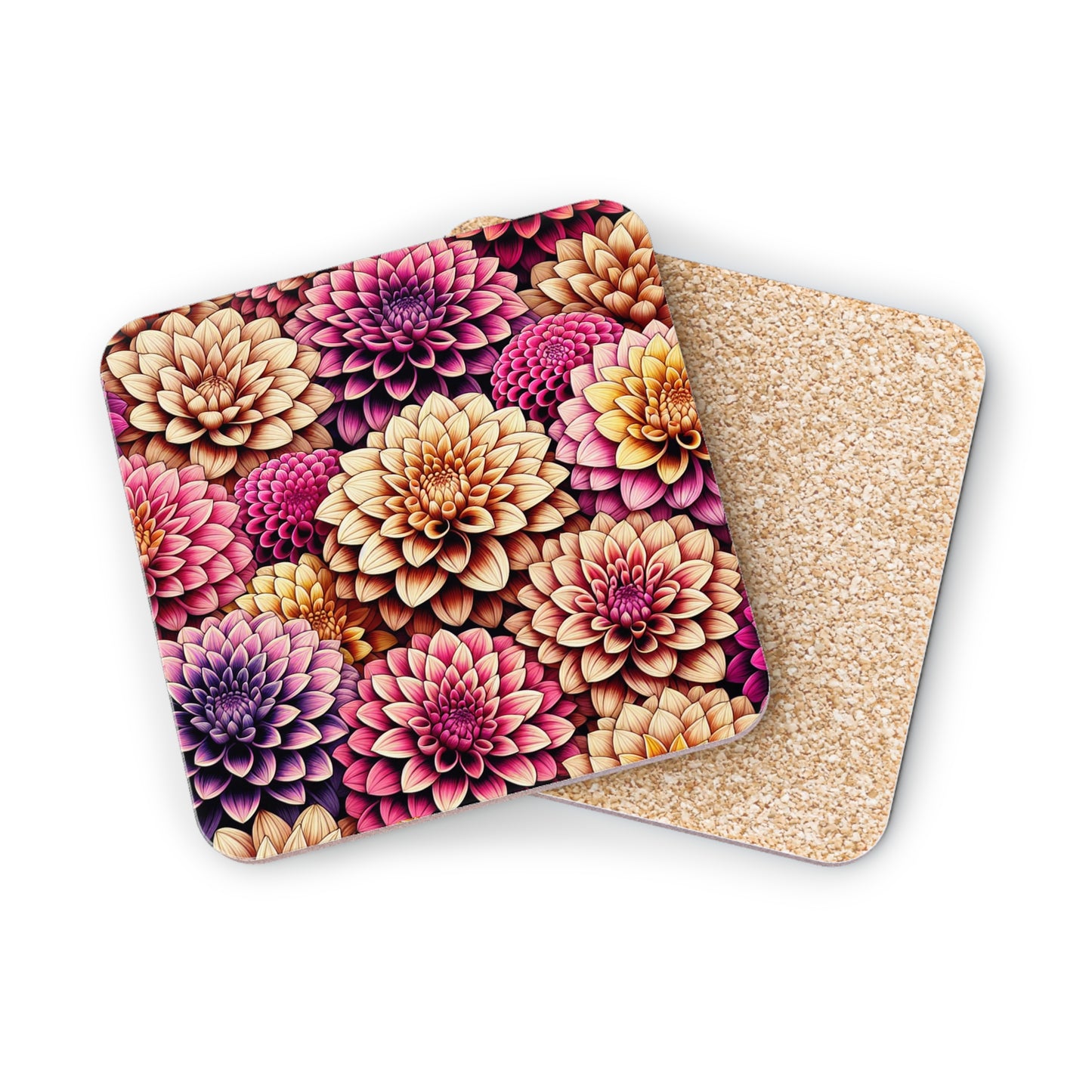 Dahlia blooms coasters, Floral drink coasters, Botanical home decor, Housewarming gift, Flower lovers gift, Gardening gift