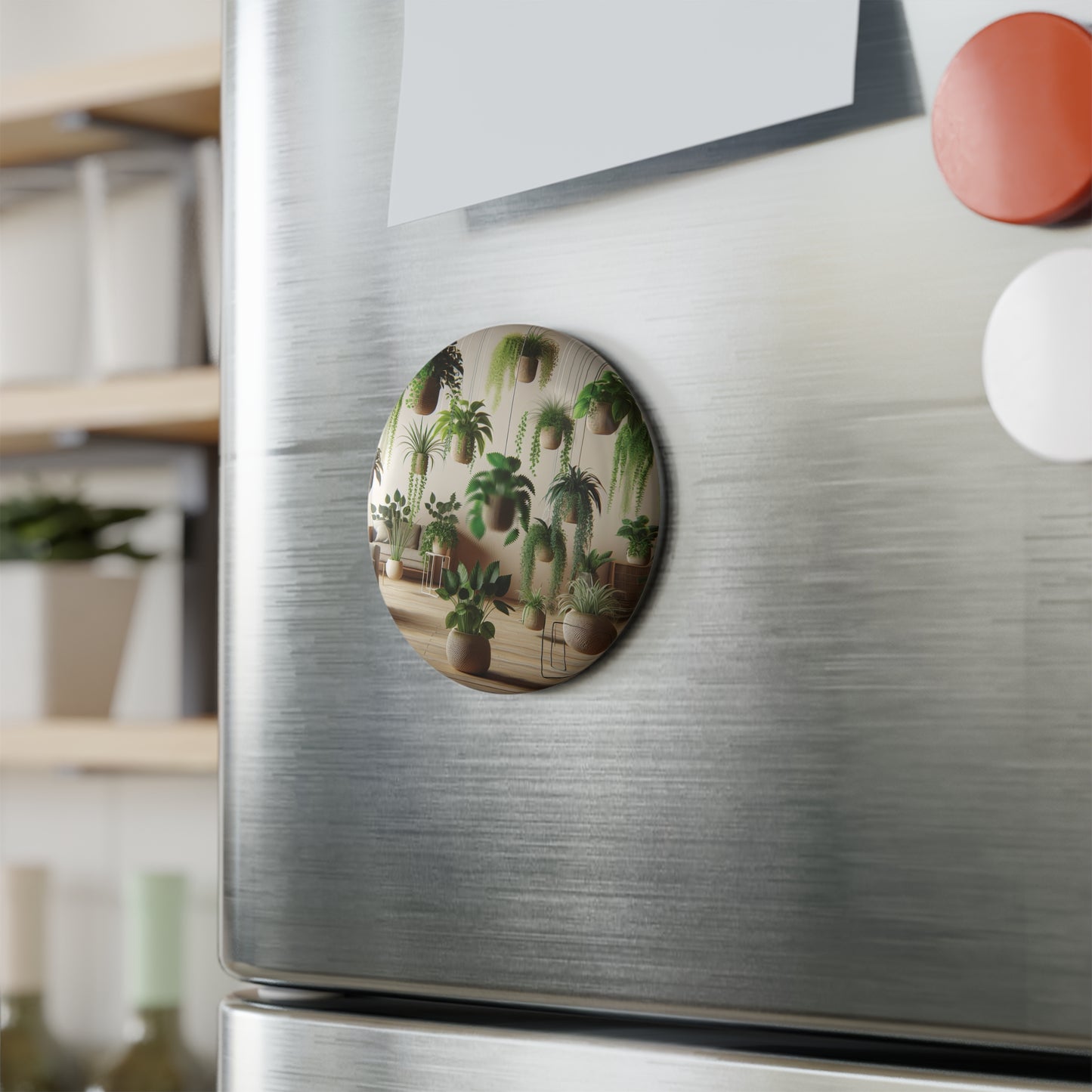 Botanical-Themed Round Button Magnet Set - Nature Home Decor (1 & 10 pcs)
