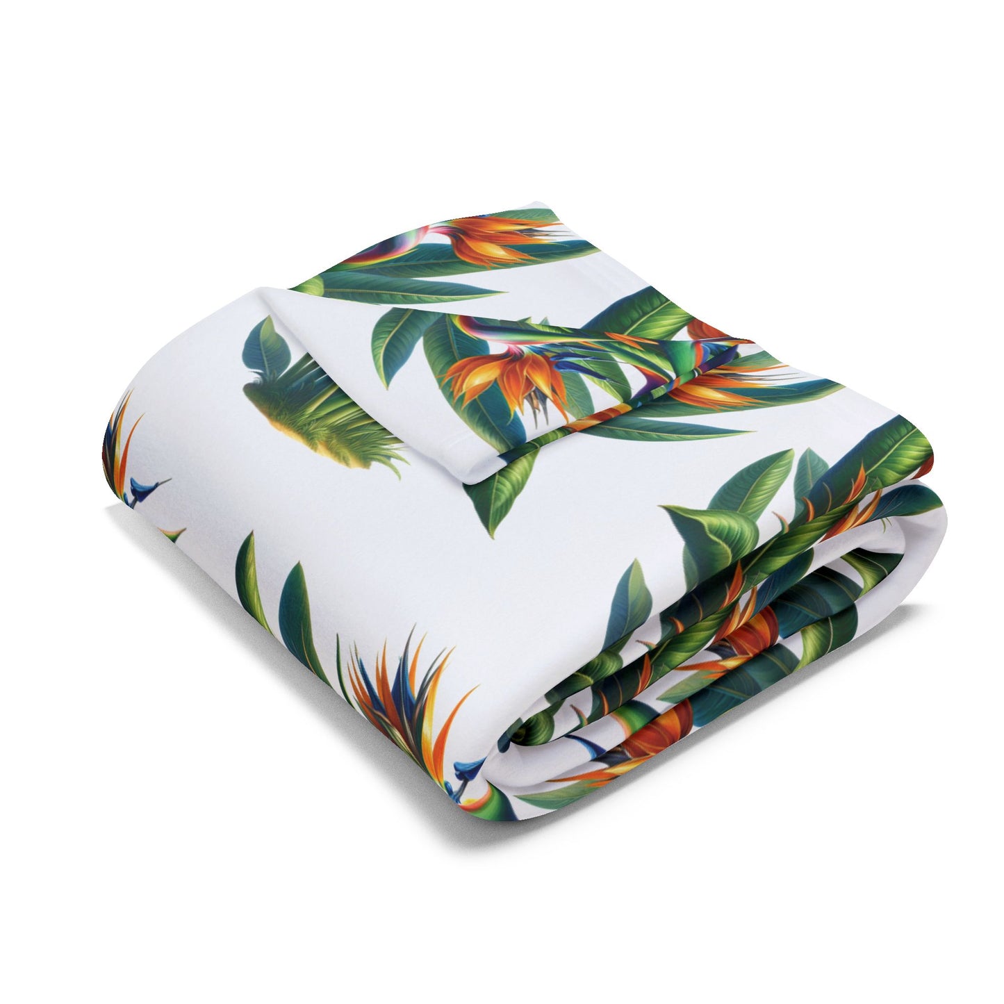 Fleece Blanket - Bird of Paradise Plant Decor, Cozy Throw, Botanical Home Decor, Tropical Blanket, Floral Bedding