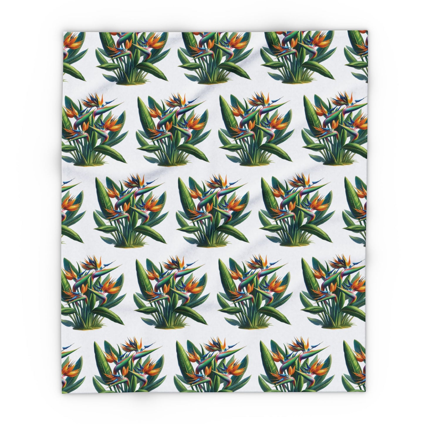 Fleece Blanket - Bird of Paradise Plant Decor, Cozy Throw, Botanical Home Decor, Tropical Blanket, Floral Bedding
