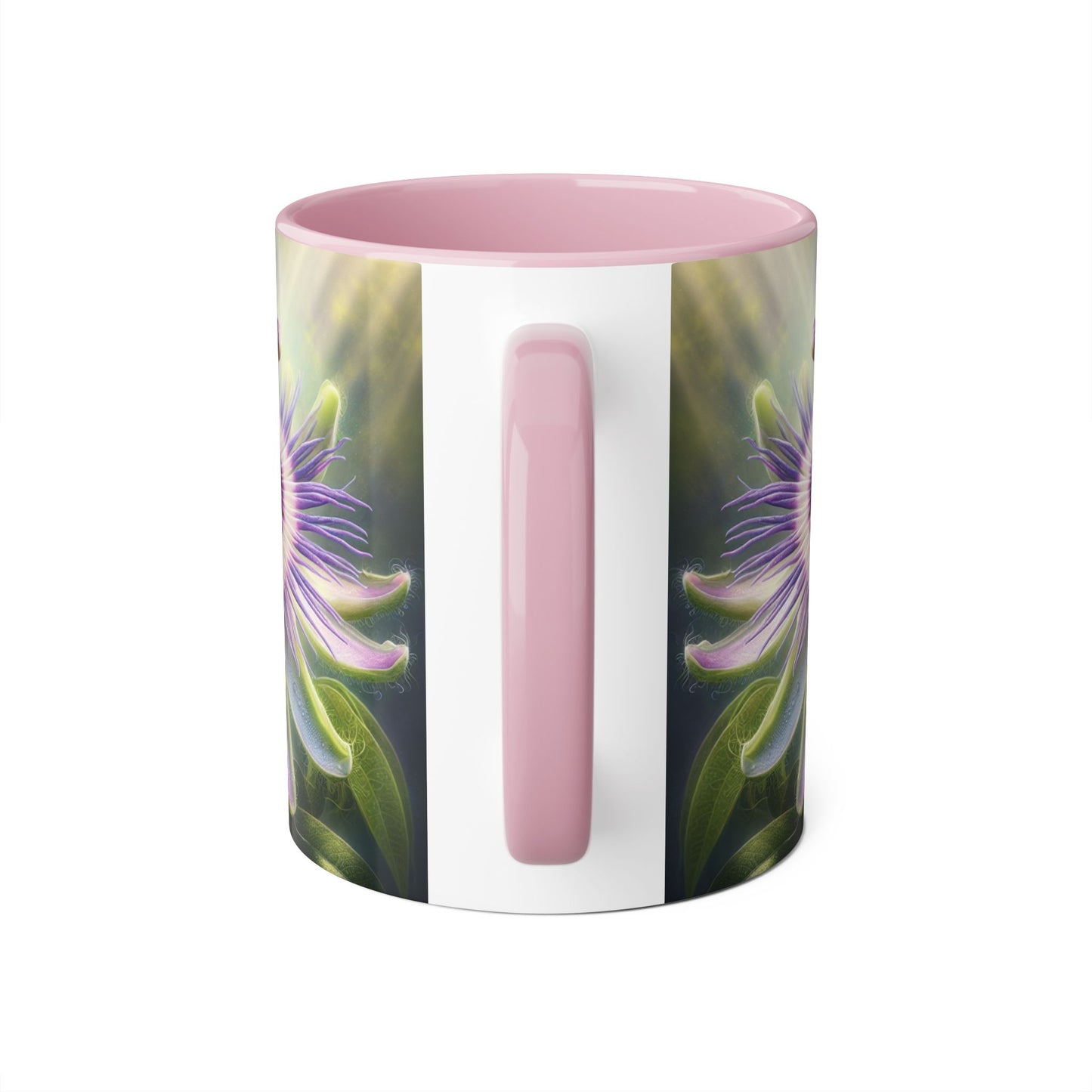 Passionflower Accent Mug, Floral Coffee Cup, Botanical Tea Mug, Nature Lover Gift, Mother's Day Gift, Gardening Mug