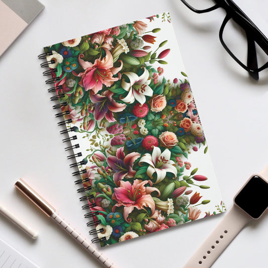 Floral Spiral Journal | Blooming Garden Notebook for Writers, Gift for Students, Nature Lovers Diary, Eco-friendly, Spring Decor