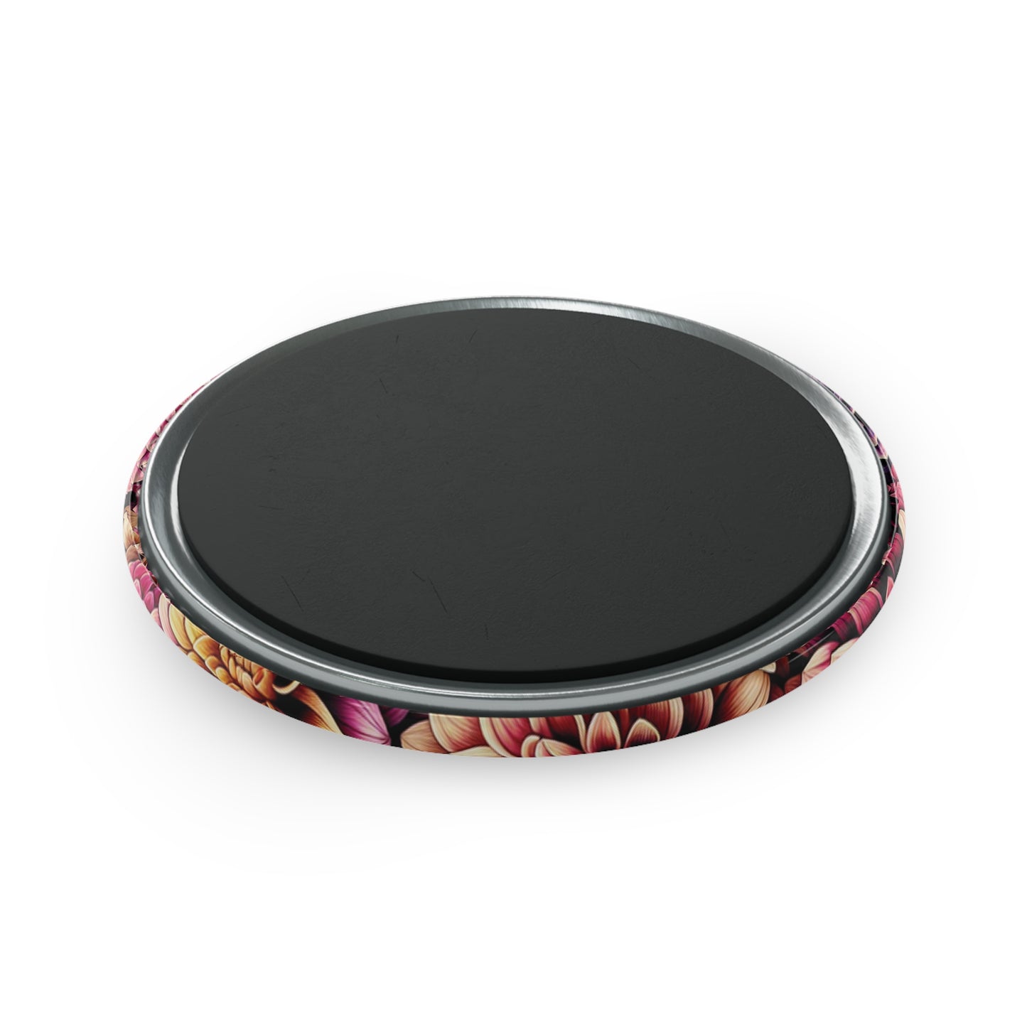 Floral Button Magnets - Colorful Round Flower Design (1 & 10 pcs)