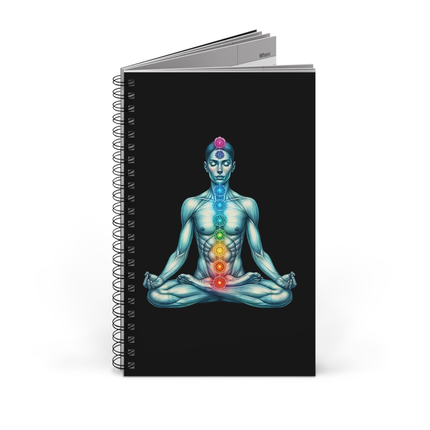 Meditation Spiral Journal - Chakra Design, Wellness Journal, Mindfulness Notebook, Gift for Yogis, Spiritual Planner