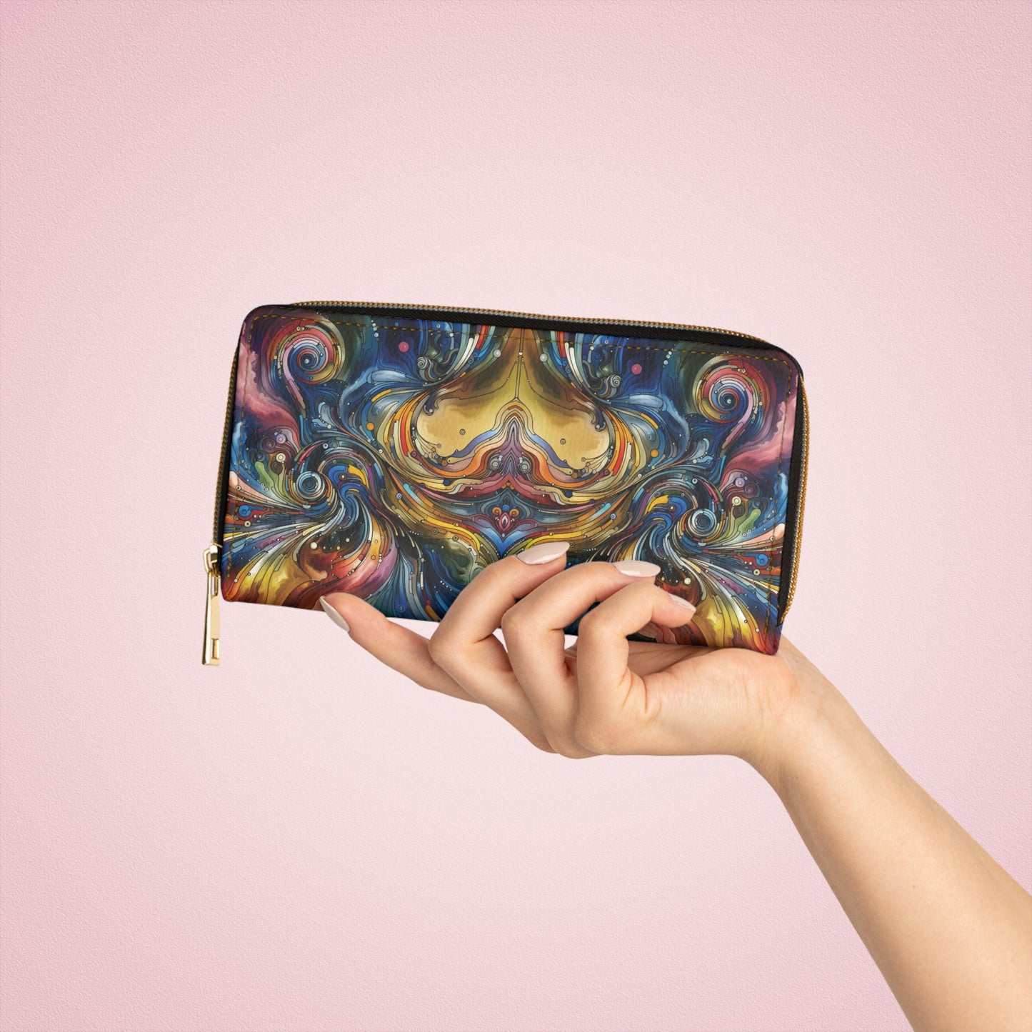 Zipper Wallet with Energy Wave Design