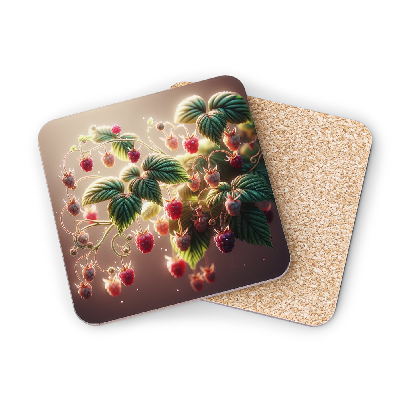 Raspberry Coasters, Drink Coasters, Set of Coasters, Home Decor, Kitchen Accessories, Housewarming Gift, Fruit Theme Coasters