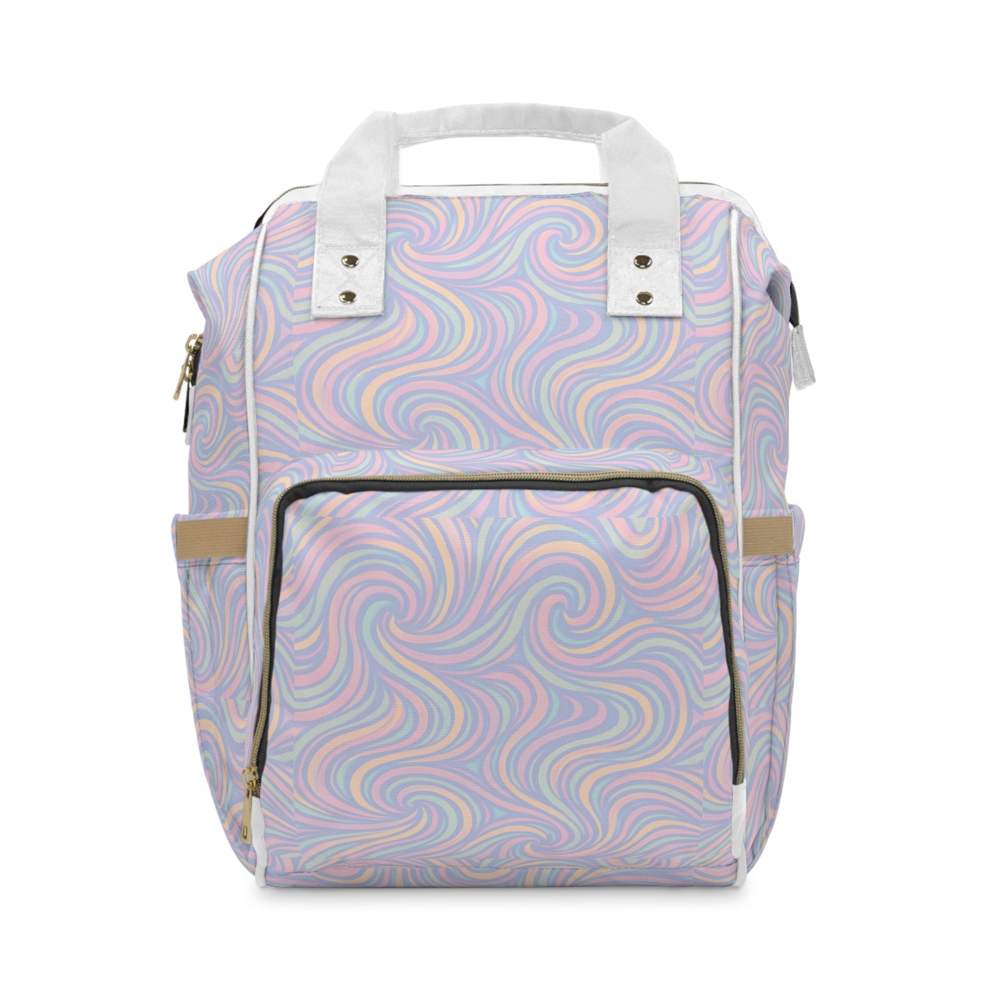 Diaper Backpack, Pastel Waves Design, Mom Baby Bag, Nursery Organizer, Gender Neutral Baby Shower Gift, Travel Diaper Bag, Stylish Baby Bag