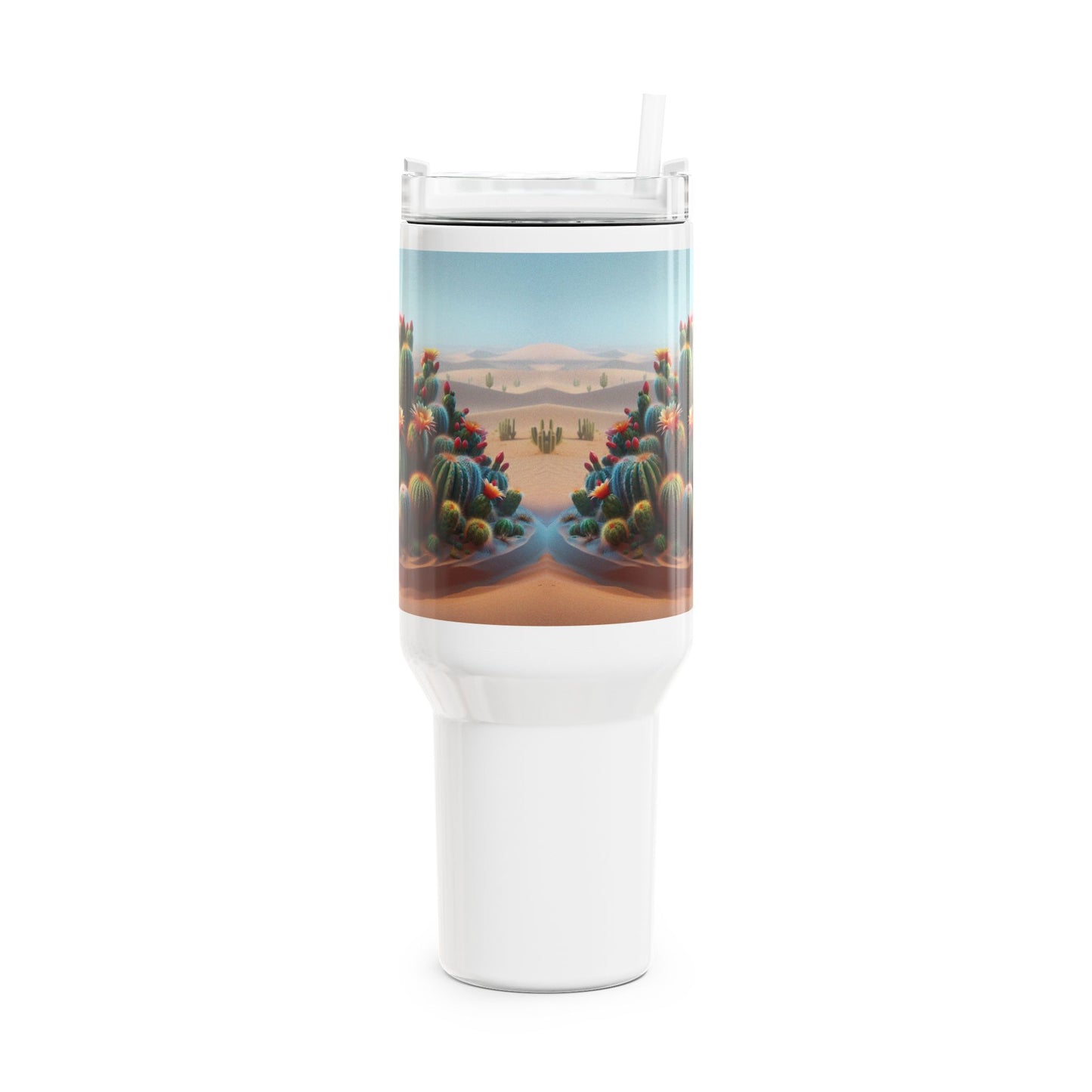 Cactus Tumbler, Desert Succulent Cup, Southwest Botanical Travel Mug, Boho 40oz Thermos, Plant Lover Gift, Nature Lover, Gardening