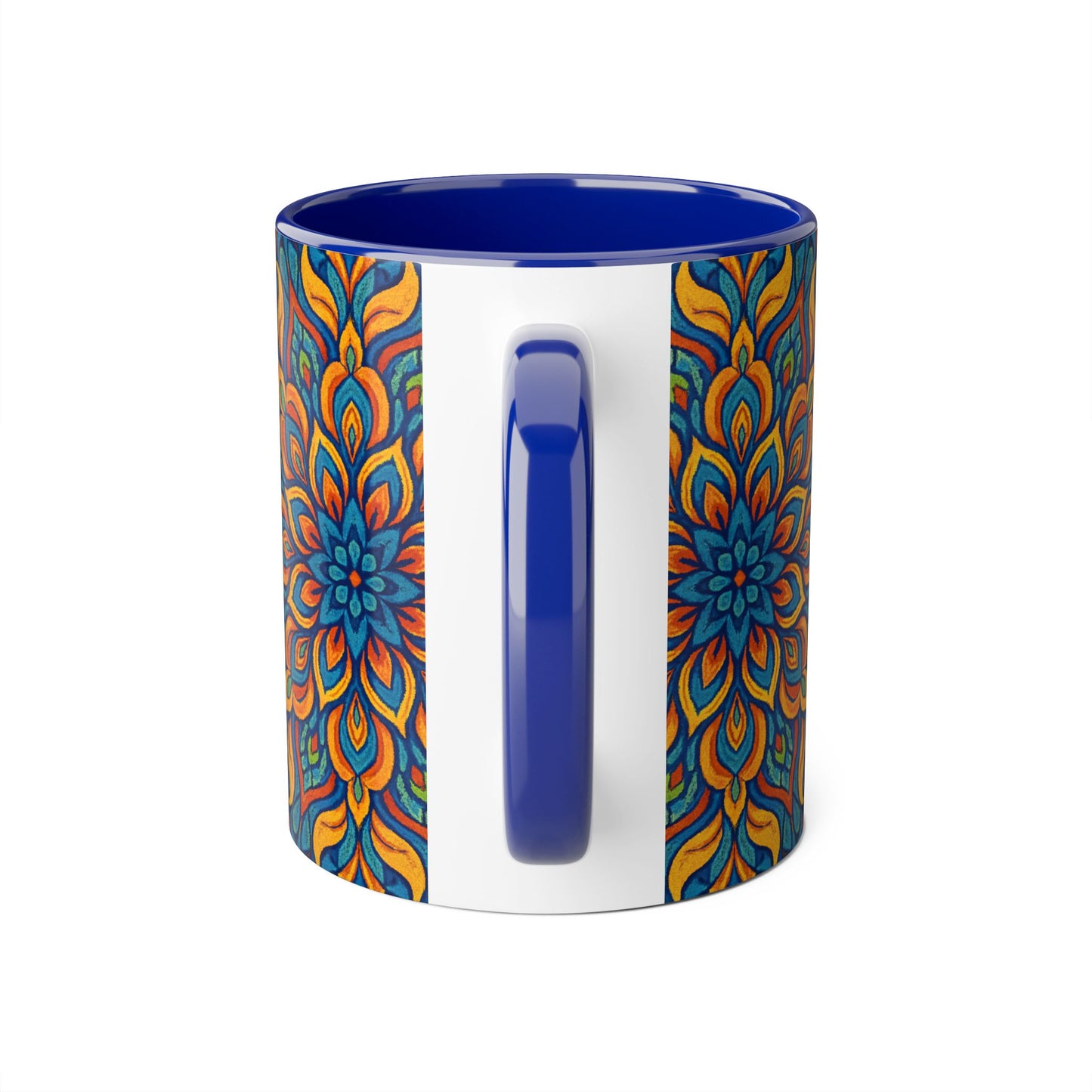 Kaleidoscope Accent Mug, Colorful Ceramic Coffee Cup, Unique Tea Mug, Boho Style Kitchen Decor, Psychedelic Drinkware, Hippie Gift Idea